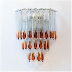 AVMazzega. Riesige Hollywood Regency Leuchte aus Murano Glas, Italien, 1970er Jahre