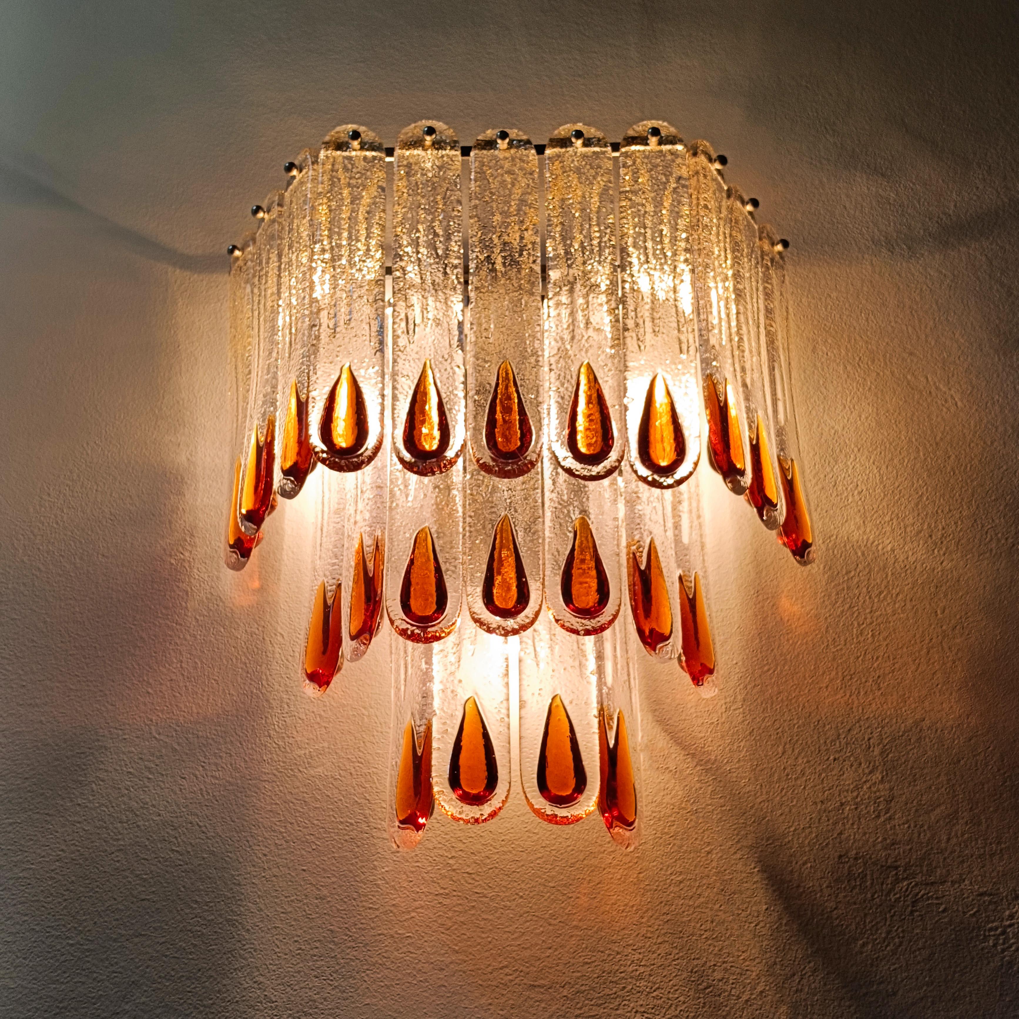 AVMazzega. Enorme applique Hollywood Regency in vetro di Murano, Italia, anni '70 in vendita 1