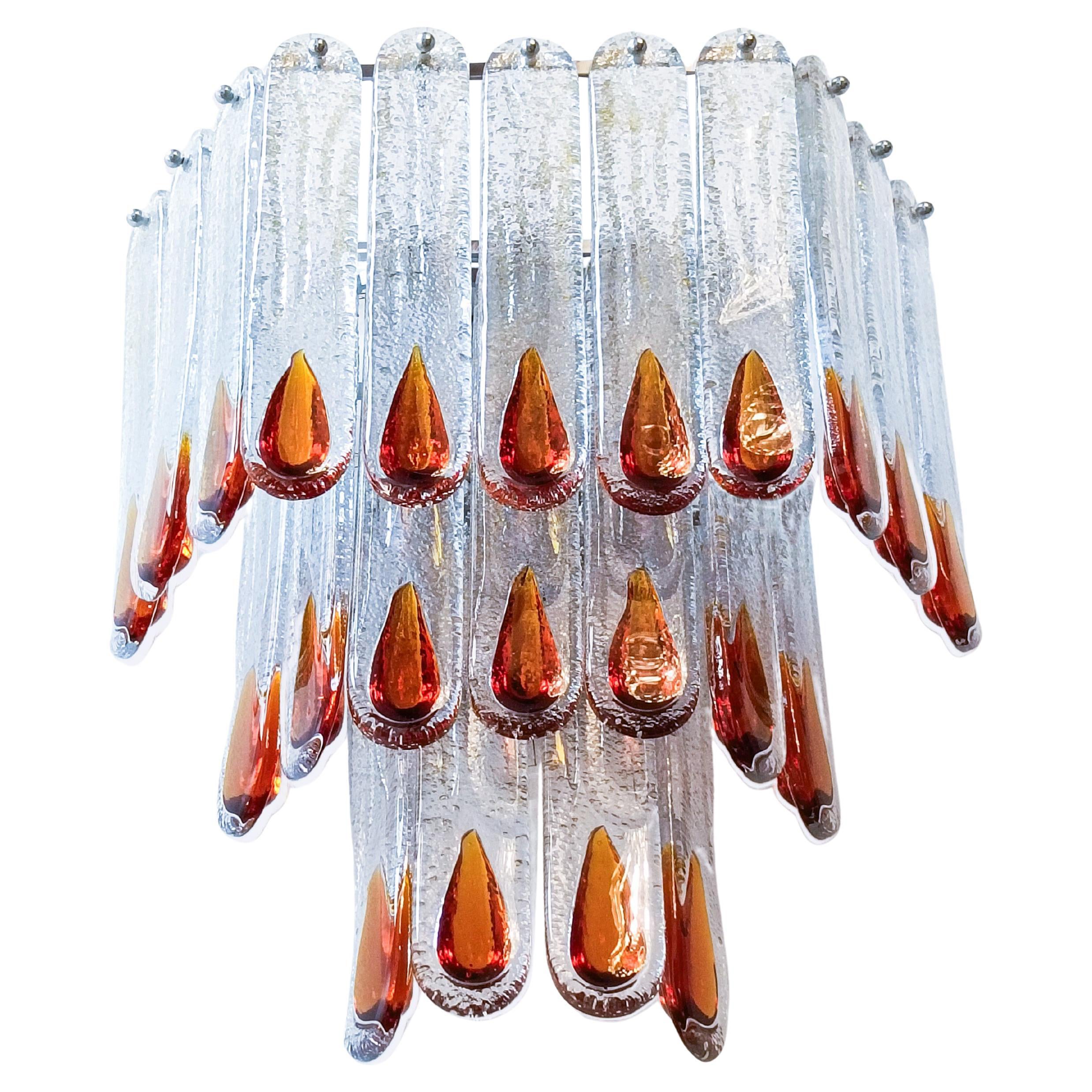 AVMazzega. Riesige Hollywood Regency Leuchte aus Murano Glas, Italien, 1970er Jahre im Angebot