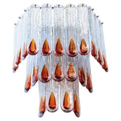 AVMazzega. Huge Hollywood Regency Murano glass sconce, Italy, 1970s