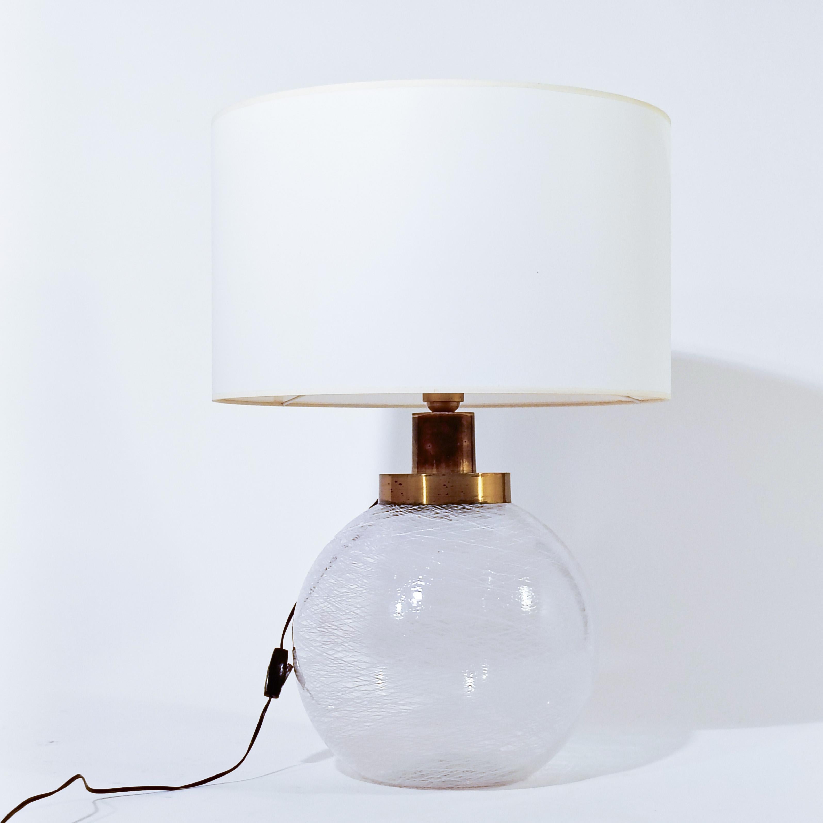 Hand-Crafted AVMazzega. Huge Space Age Murano glass table lamp, Italy, 1970s For Sale