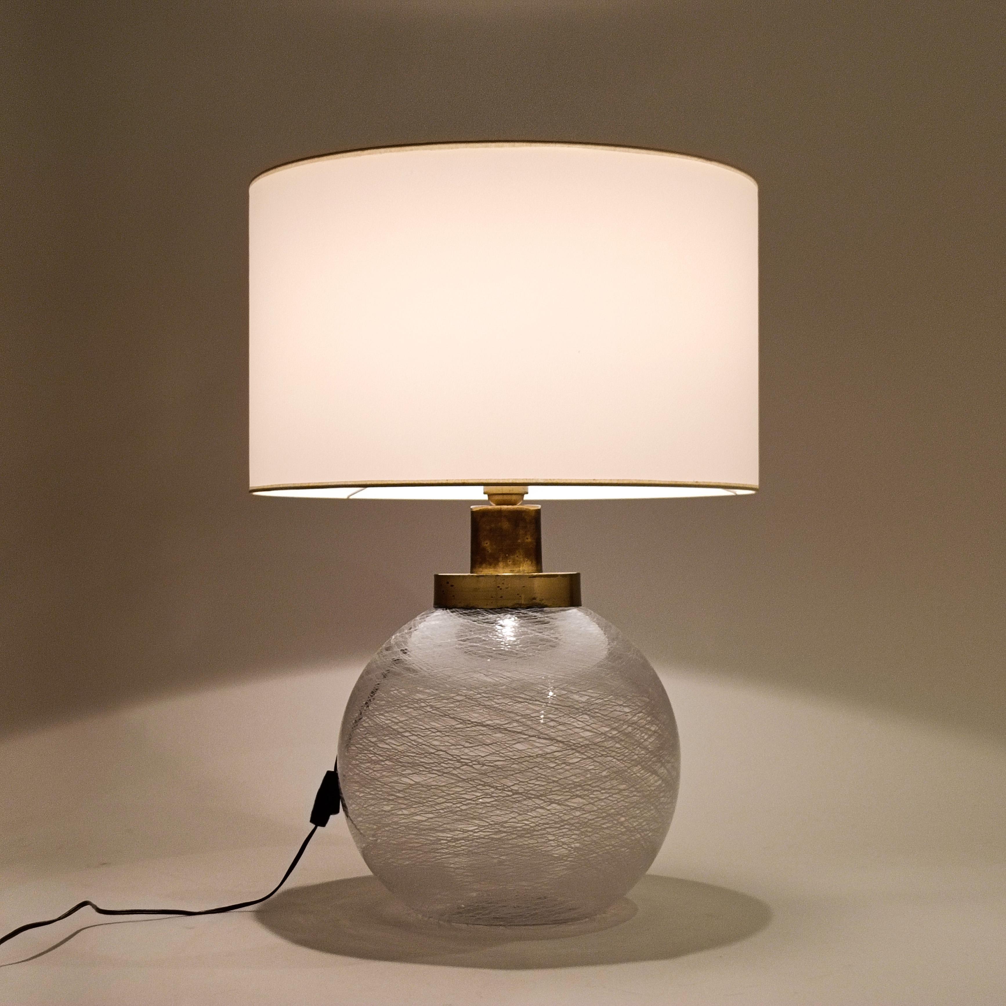 AVMazzega. Huge Space Age Murano glass table lamp, Italy, 1970s In Good Condition For Sale In SANT ADRIÀ DE BESÒS, ES
