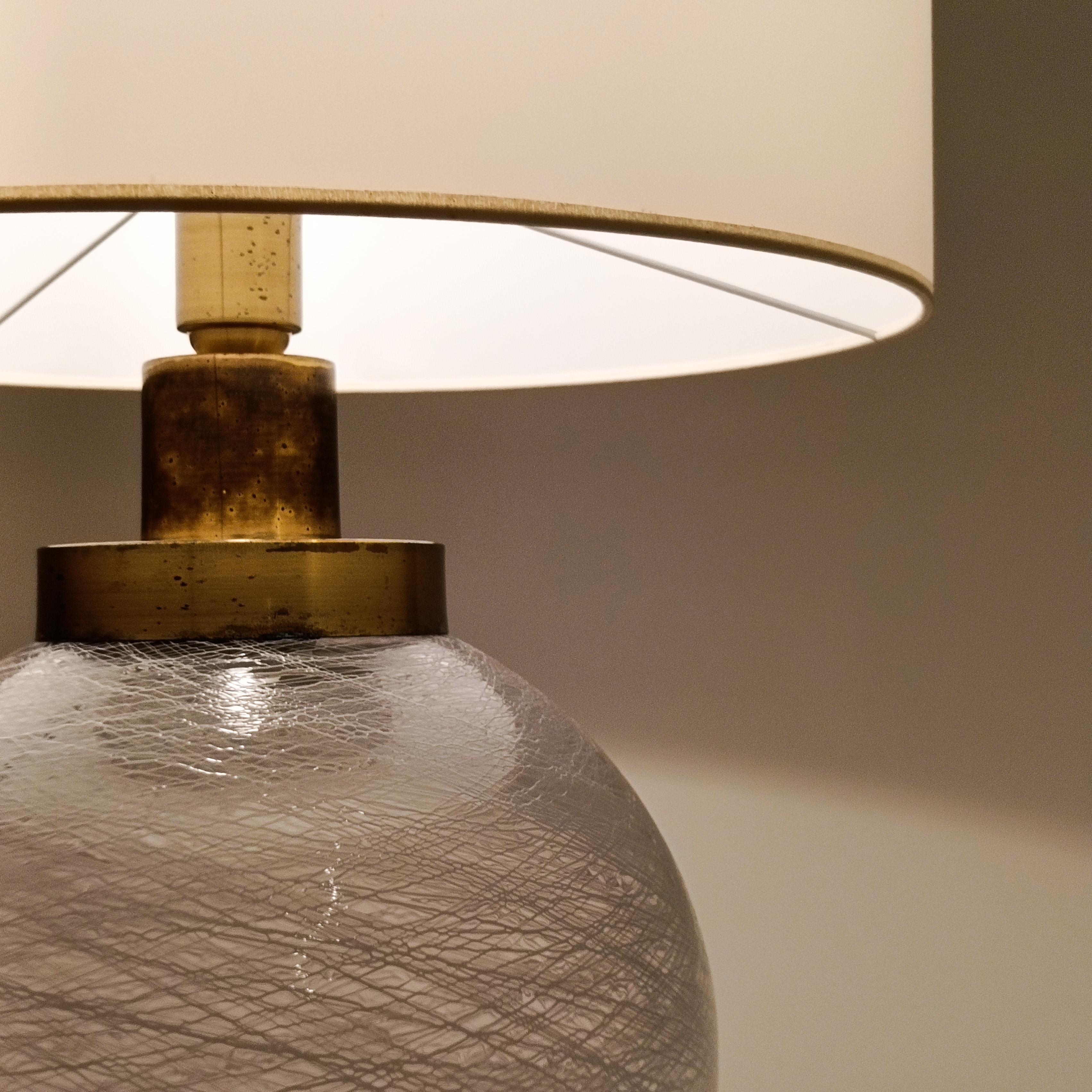 Late 20th Century AVMazzega. Huge Space Age Murano glass table lamp, Italy, 1970s For Sale