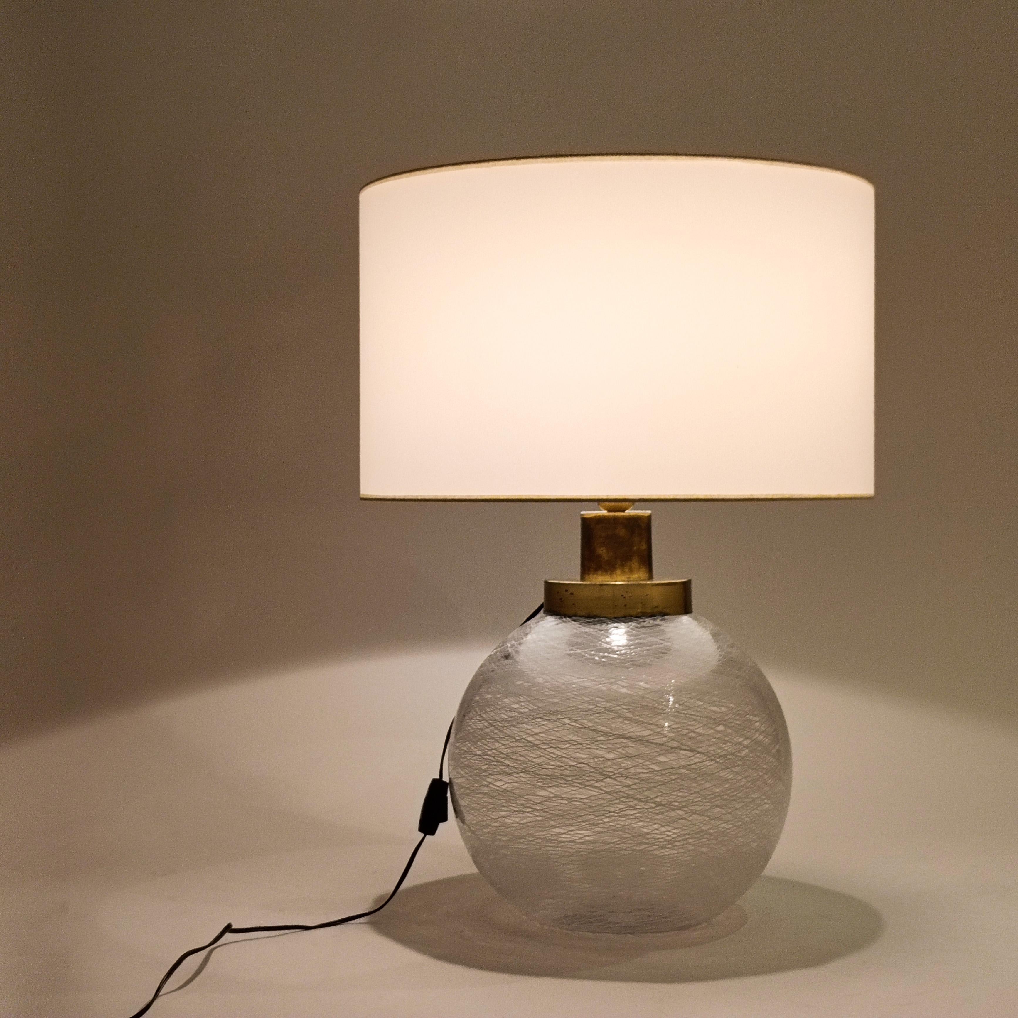 Metal AVMazzega. Huge Space Age Murano glass table lamp, Italy, 1970s For Sale