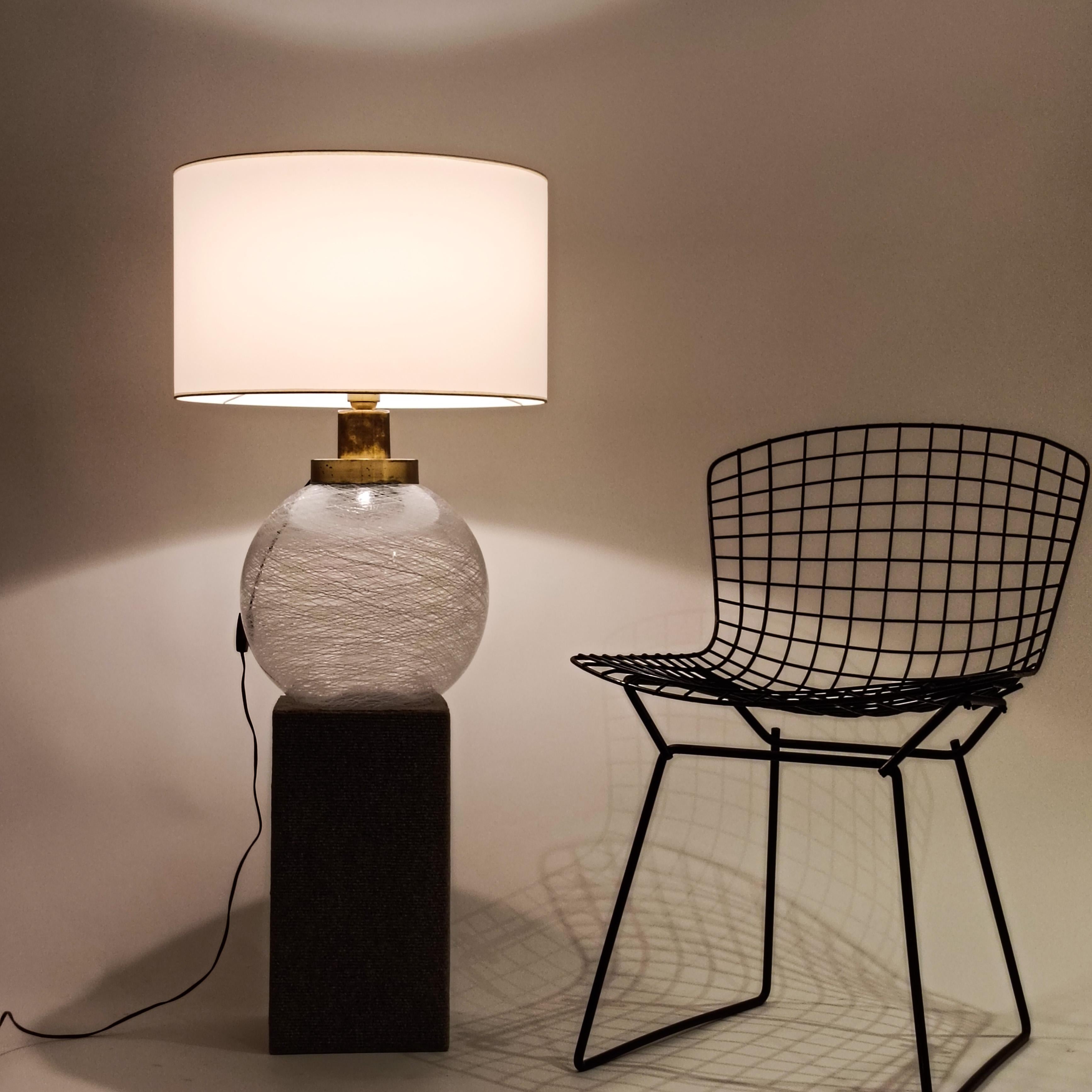 AVMazzega. Huge Space Age Murano glass table lamp, Italy, 1970s For Sale 1