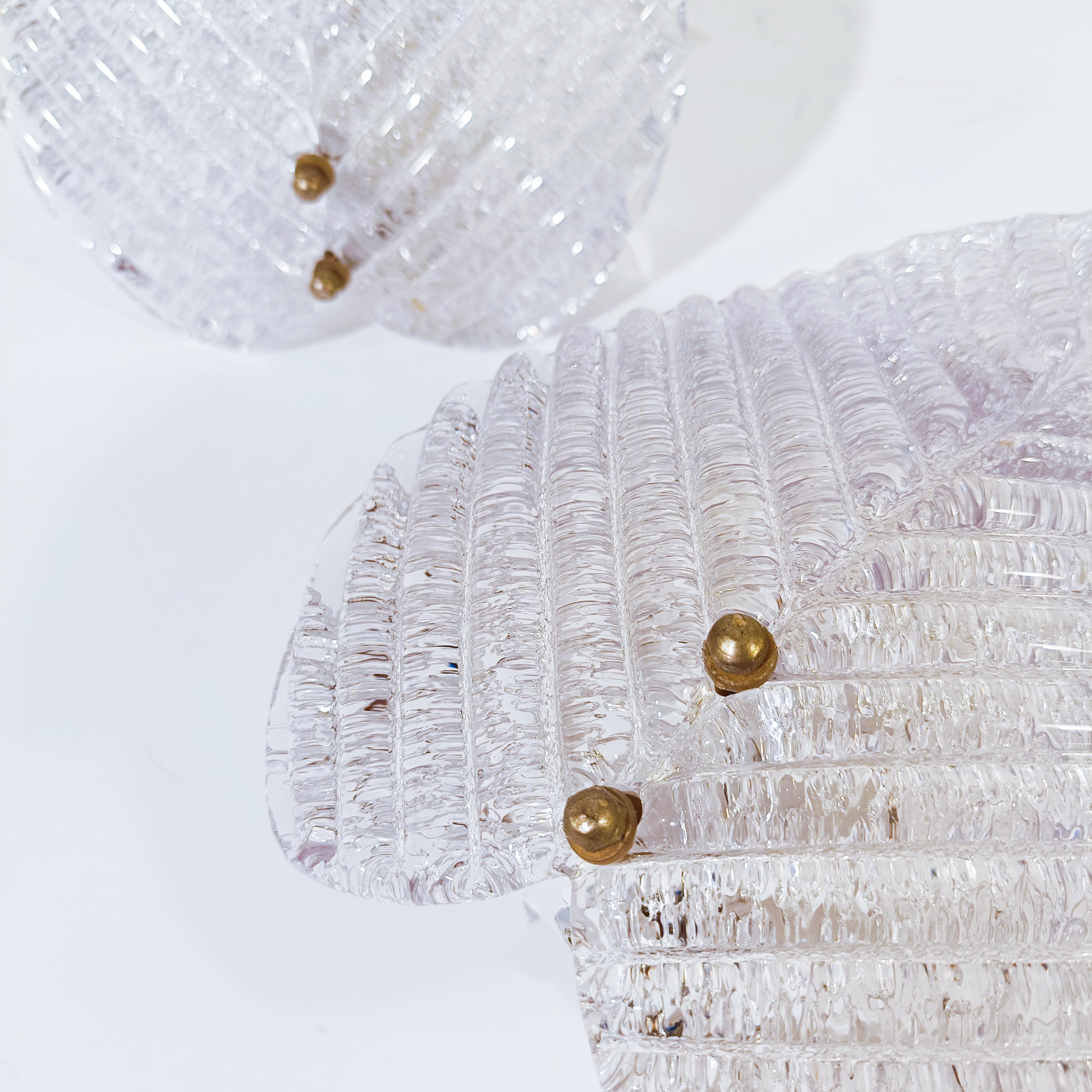 AVMazzega. Appliques à feuilles en verre de Murano, Italie, années 1970 en vente 4