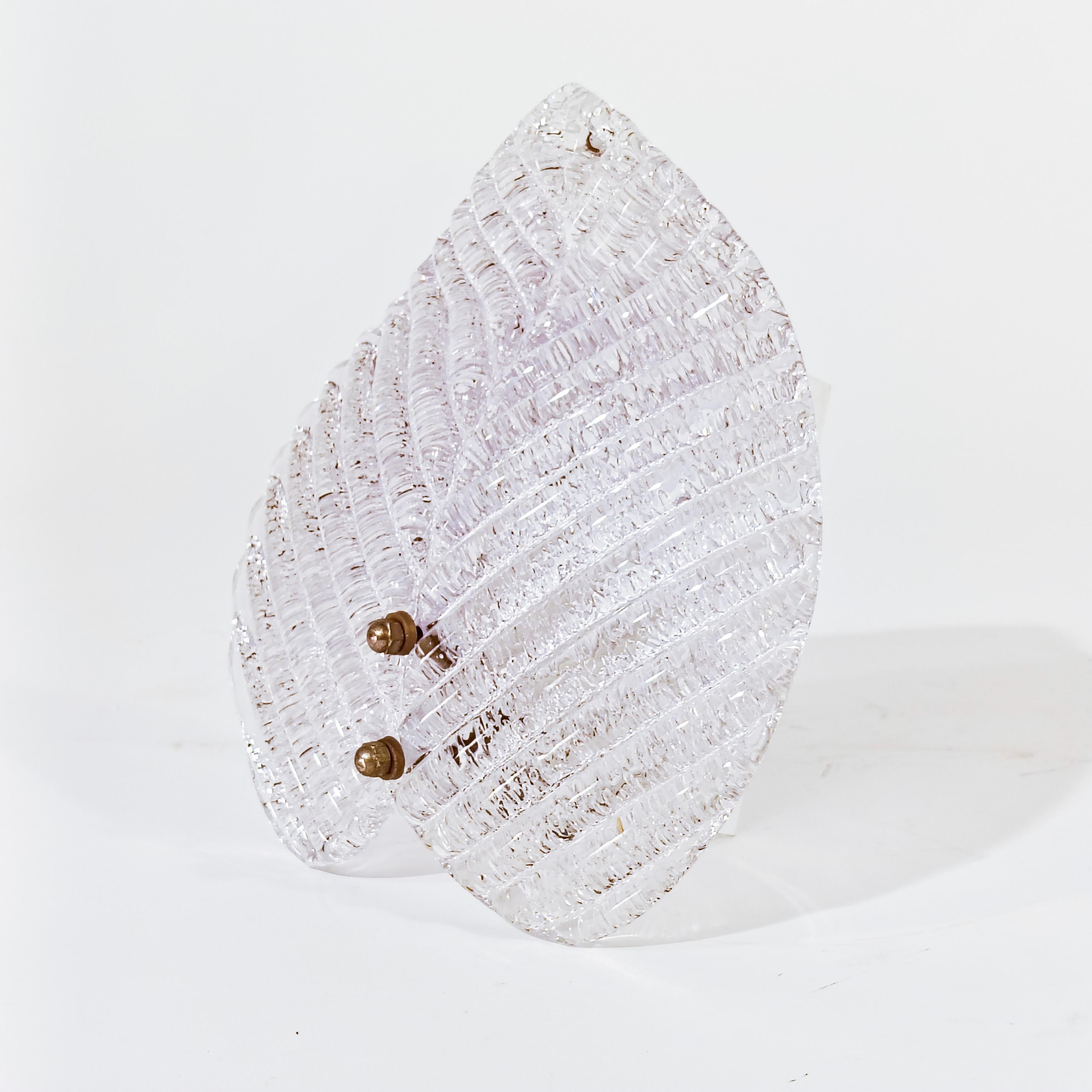 italien AVMazzega. Appliques à feuilles en verre de Murano, Italie, années 1970 en vente