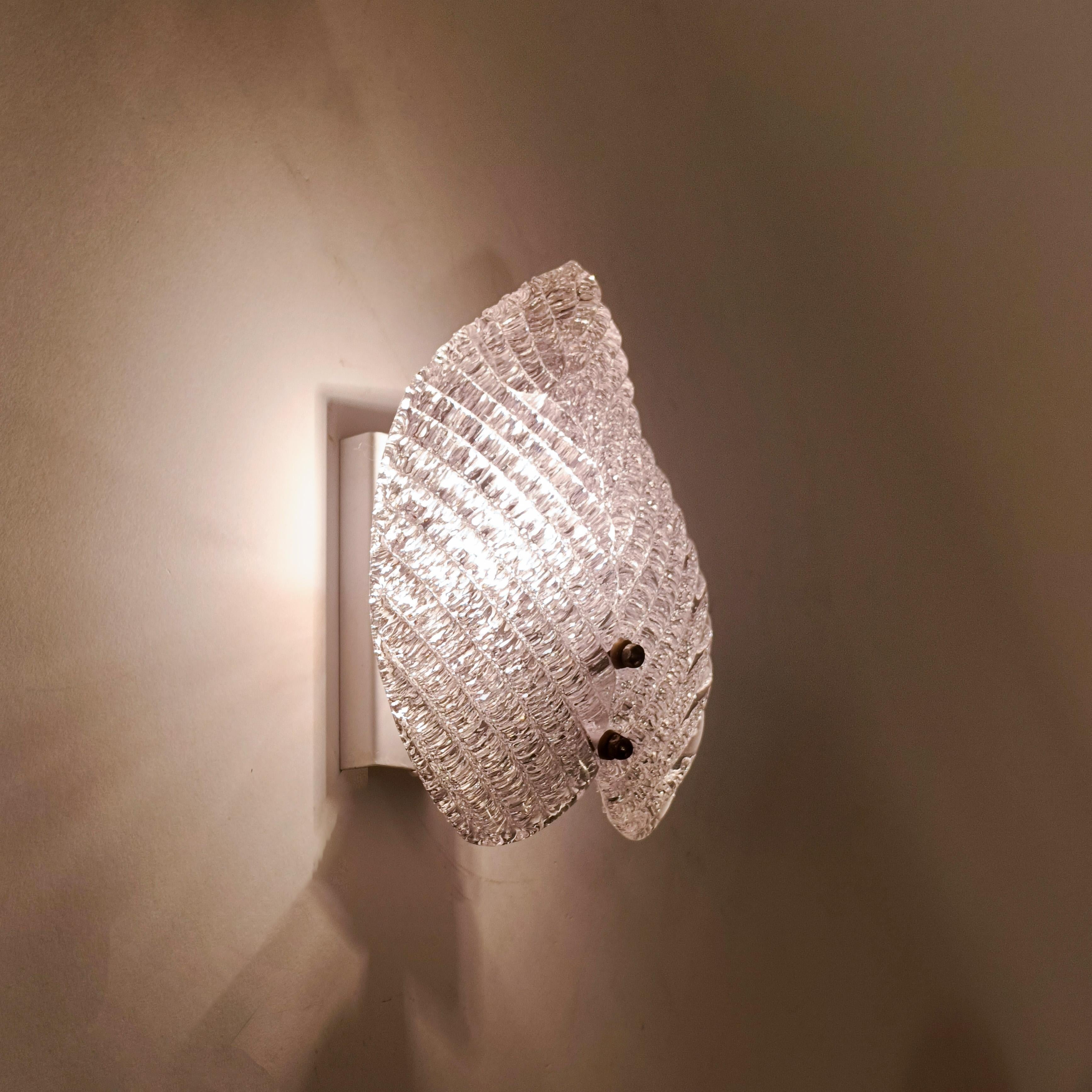 Fin du 20e siècle AVMazzega. Appliques à feuilles en verre de Murano, Italie, années 1970 en vente