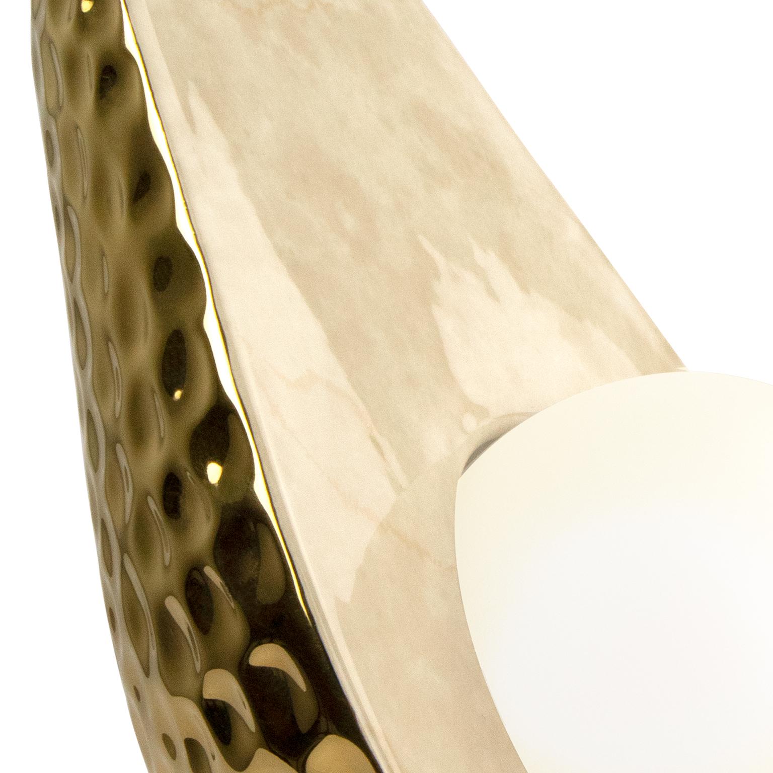 Avocado Modern Ceramic Table Desk Lamp Marble and Gold Detail, Pop Art Lighting For Sale 1