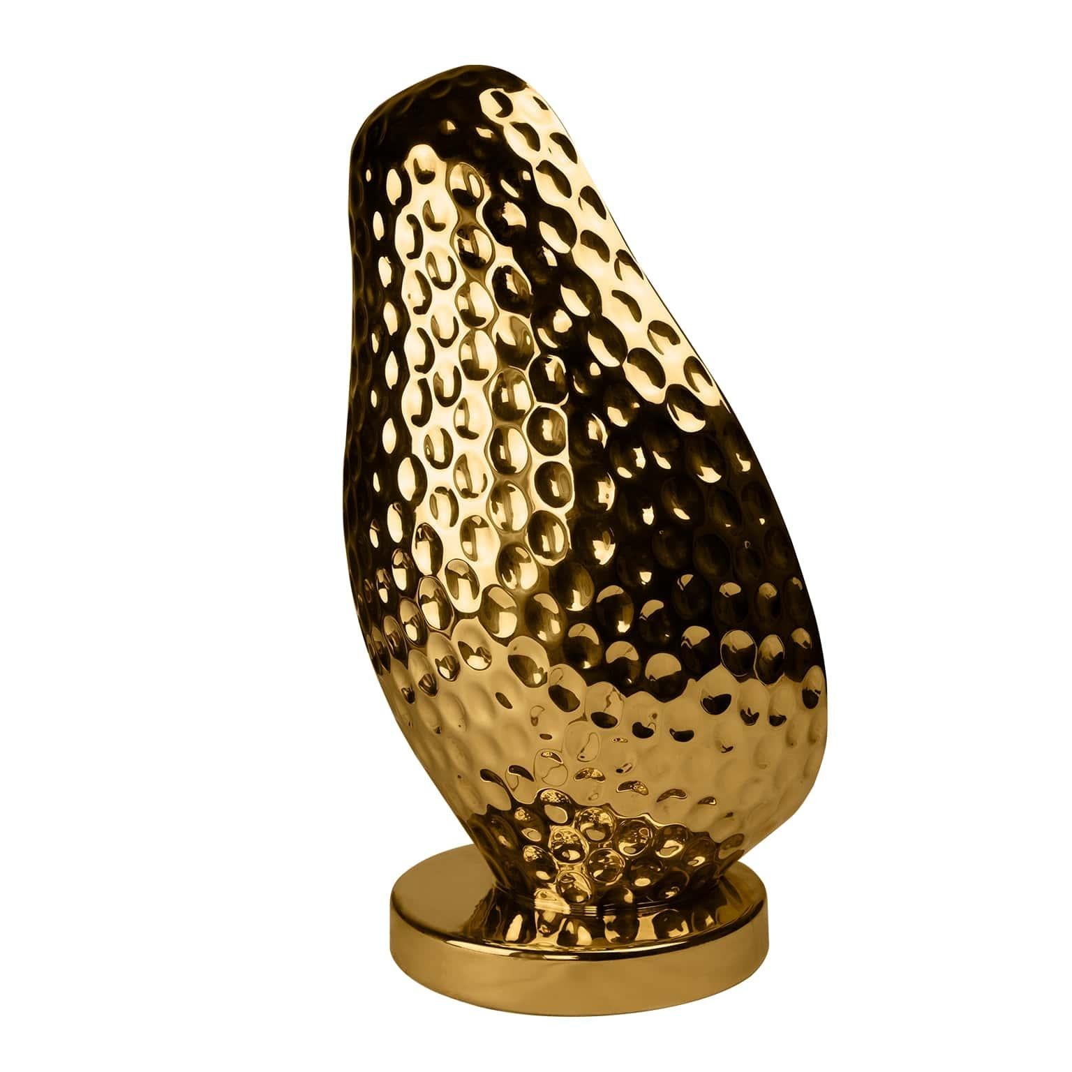 Avocado Modern Ceramic Table Desk Lamp Marble and Gold Detail, Pop Art Lighting For Sale 2