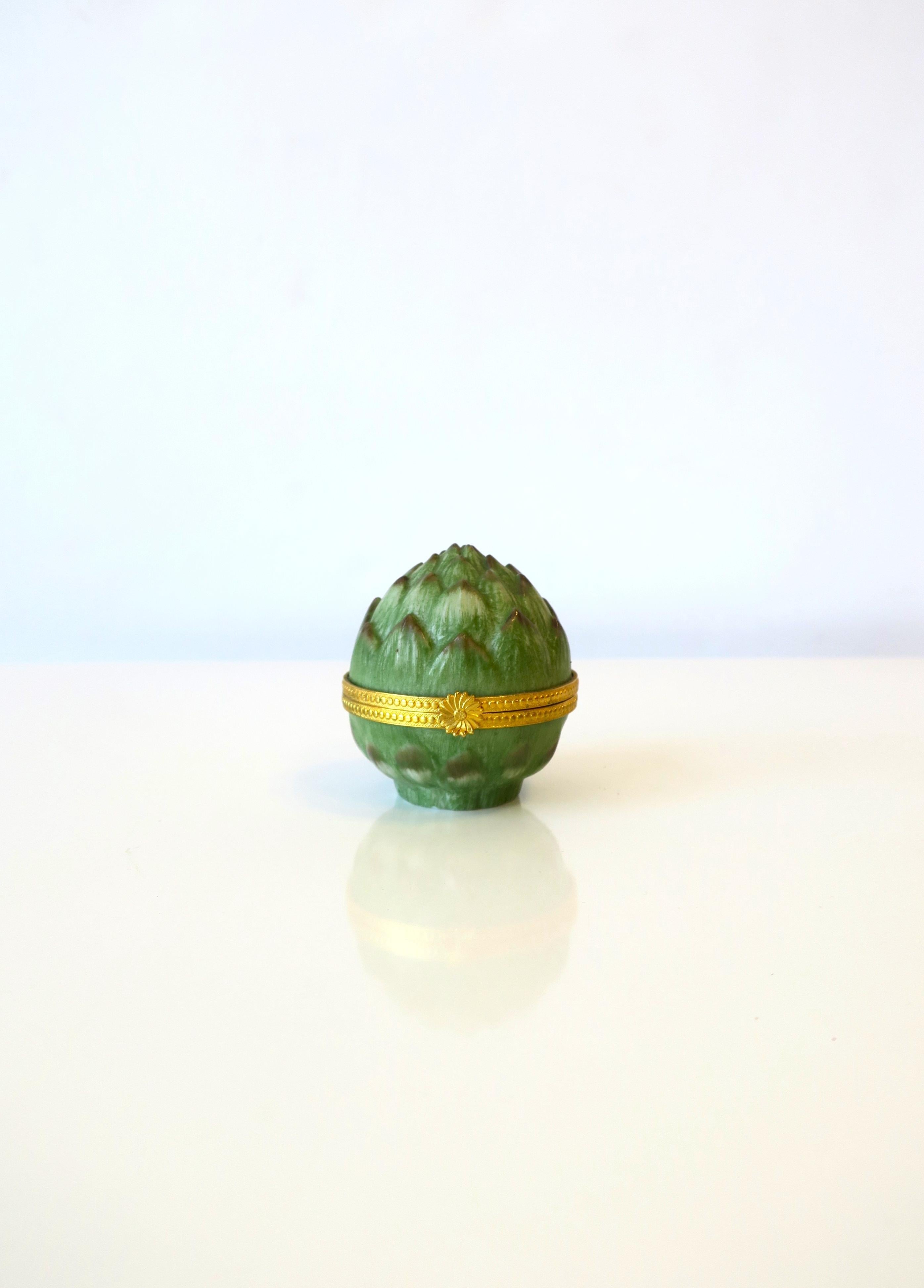 European Artichoke Fruit Vegetable Porcelain Jewelry Box