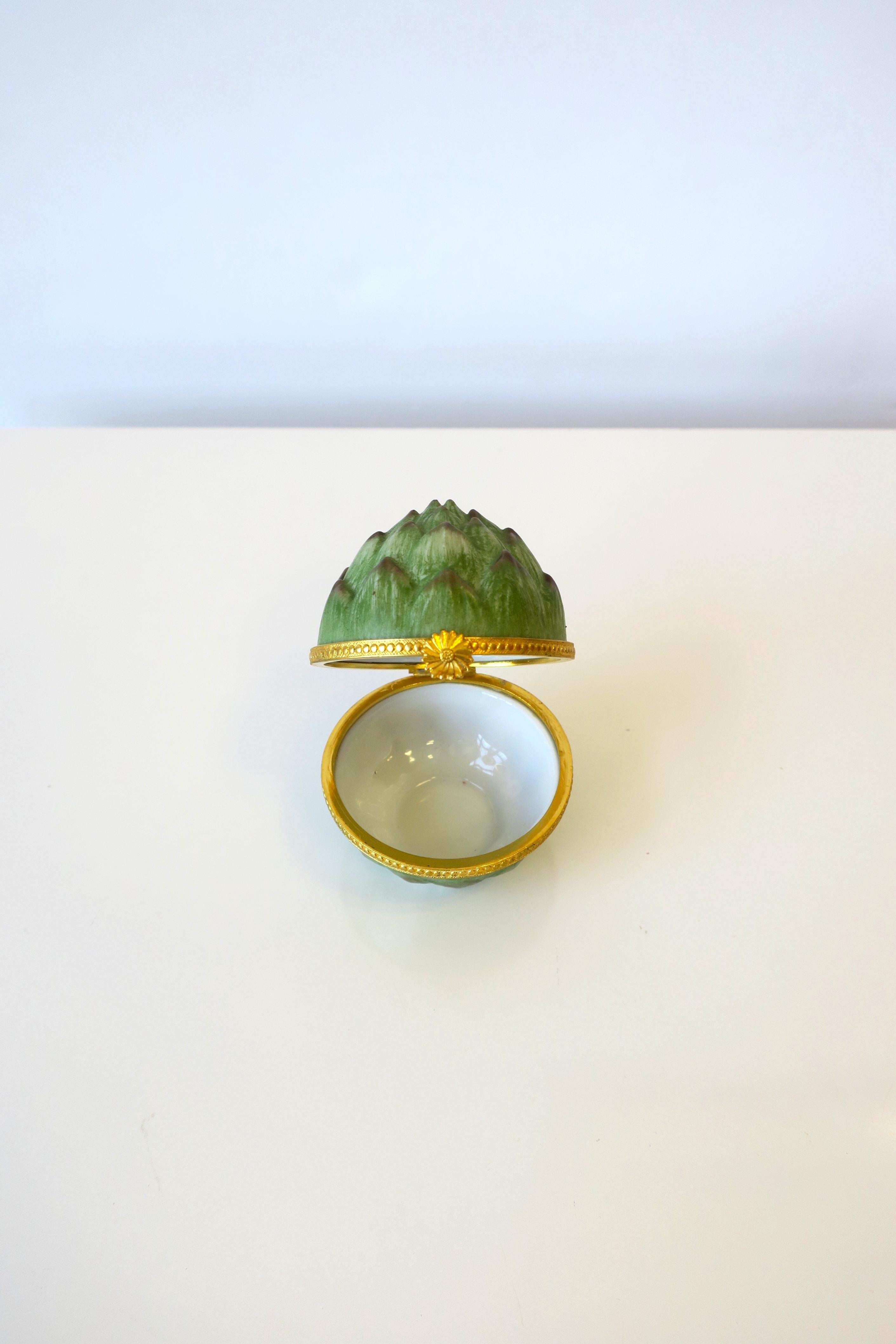Artichoke Fruit Vegetable Porcelain Jewelry Box 2