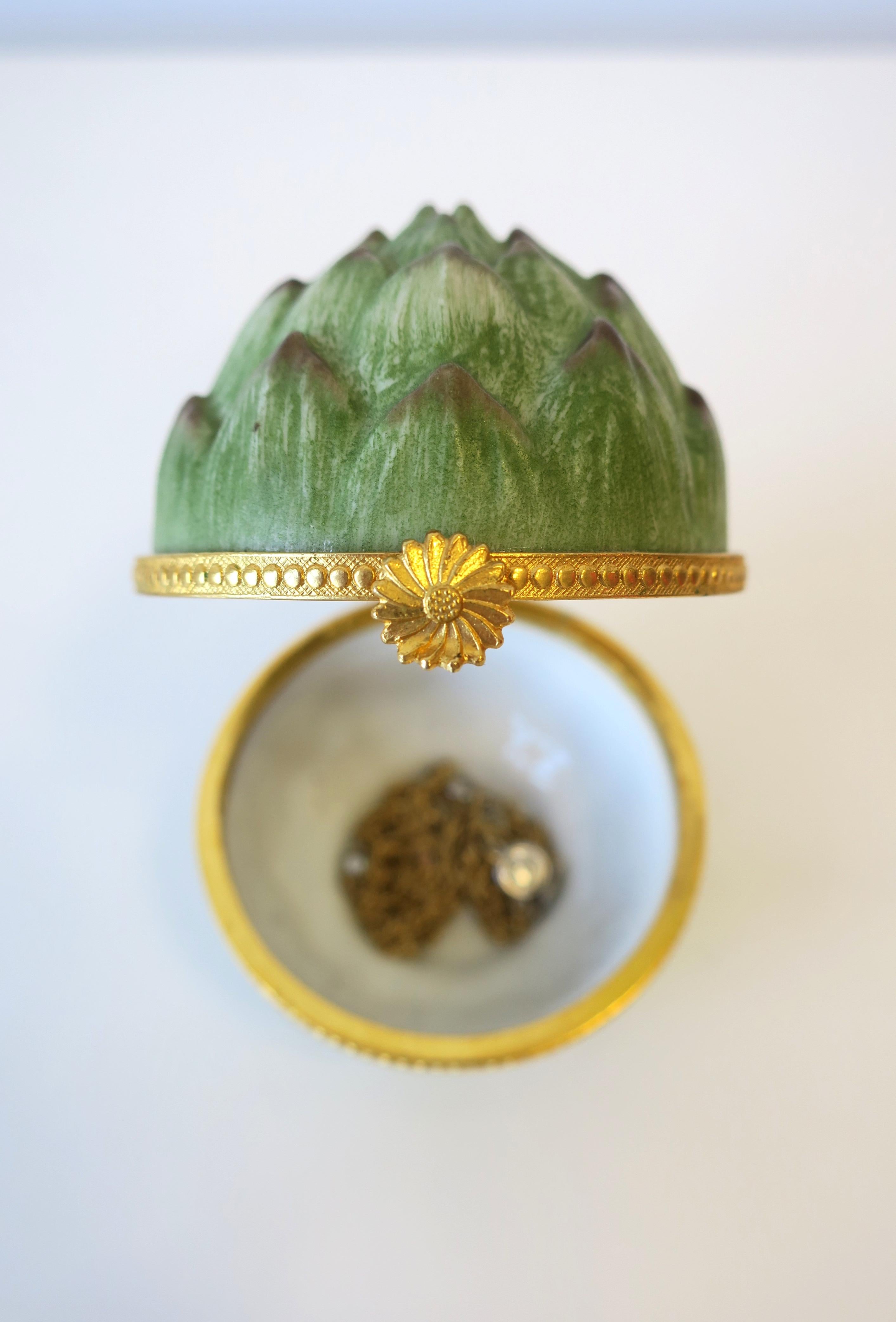 Artichoke Fruit Vegetable Porcelain Jewelry Box 3