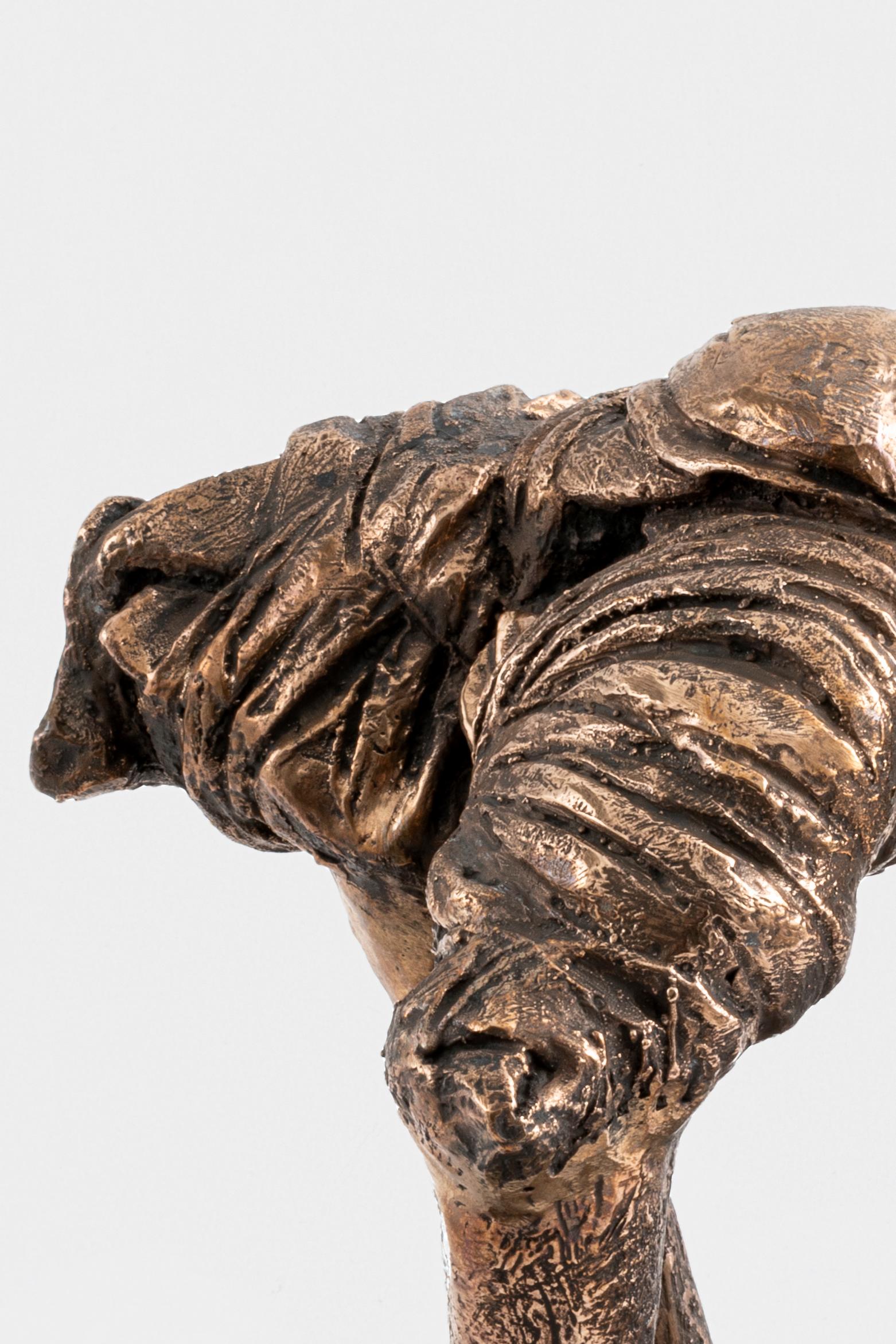 Modern Avoidance 02, contemporary sculpure in cast bronze, polished For Sale