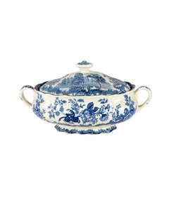 Avon Scenes Tureen, Blue Staffordshire, England, 20th Century