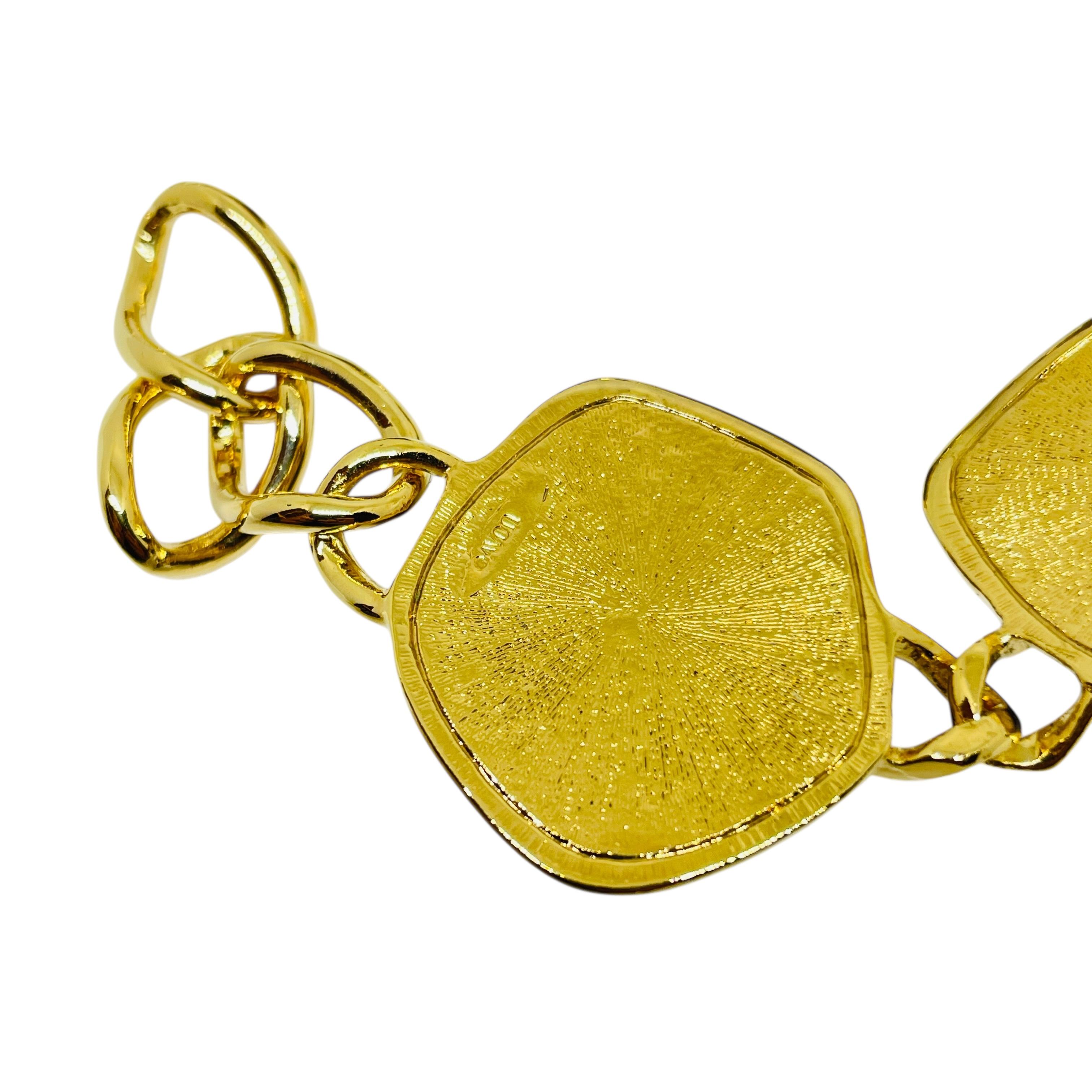 AVON signiert vintage vergoldetes Juwel gegossenes Glas Designer-Armband für Damen oder Herren im Angebot