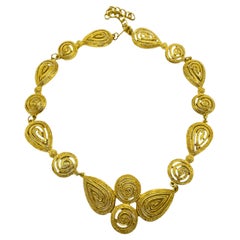 AVON firmado vintage tono oro masivo gargantilla cadena collar de diseño