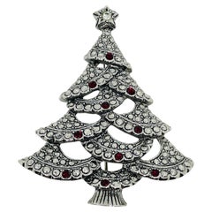 AVON silver tone red rhinestone marcasite 'VICTORIAN TREE' Christmas pin Vintage AVON silver tone red rhinestone marcasite 'VICTORIAN TREE' Christmas pin