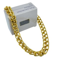 AVON collana a catena vintage di design "CHAIN CONNECTION" in tonalità oro