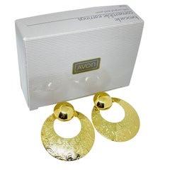 Pendientes de diseño AVON aldaba vintage en tono dorado 'BROCADE CONVERTIBLE
