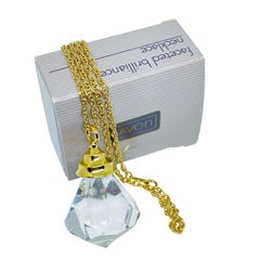 AVON vintage gold tone resin diamond 'FACETED BRILLIANCE' chain necklace