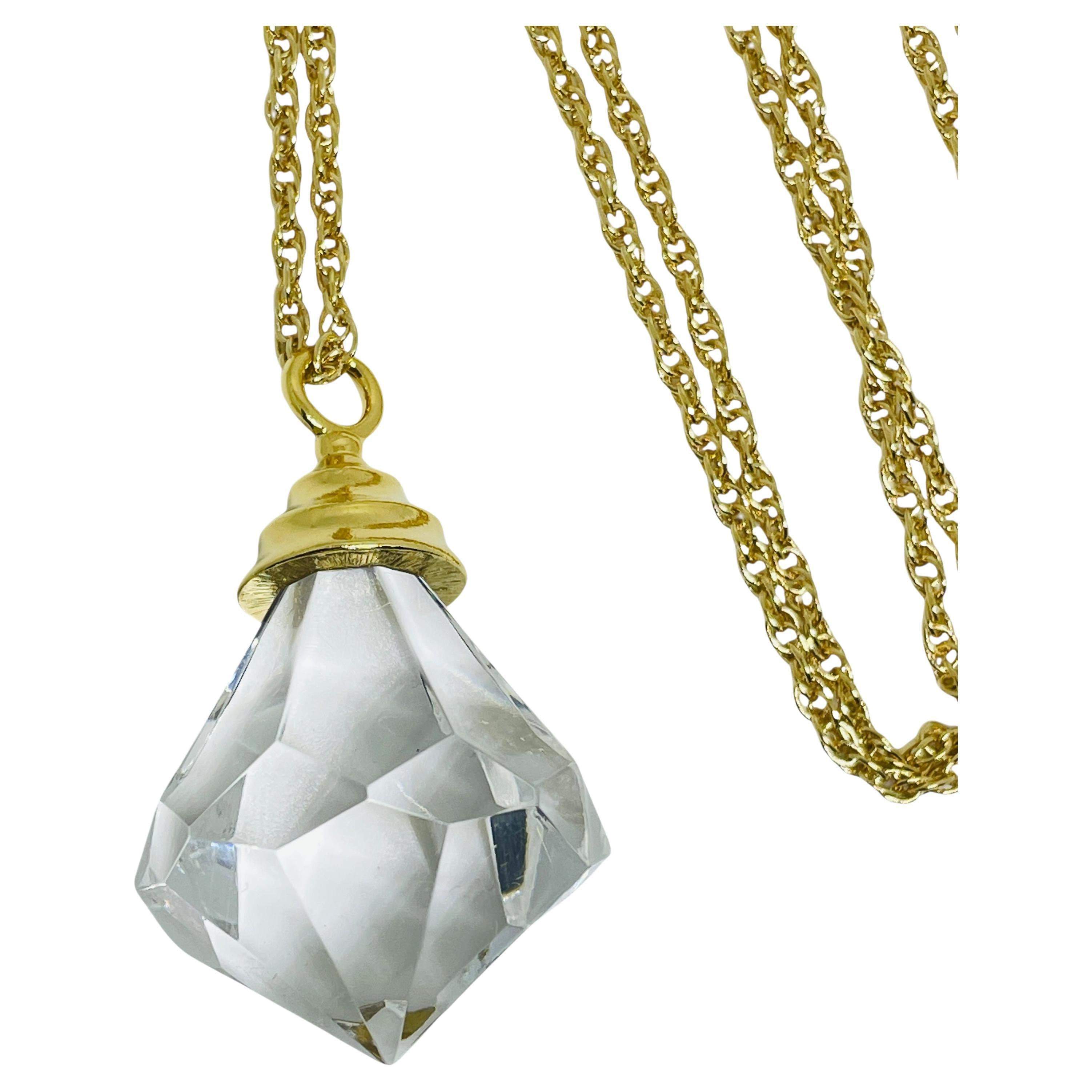 AVON vintage gold tone resin diamond 
FACETED BRILLIANCE
 chain necklace For Sale