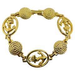 AVON vintage gold tone ''SHIP AND SAIL ROPE TWIST" chain designer bracelet AVON vintage gold tone ''SHIP AND SAIL ROPE TWIST" chain designer bracelet