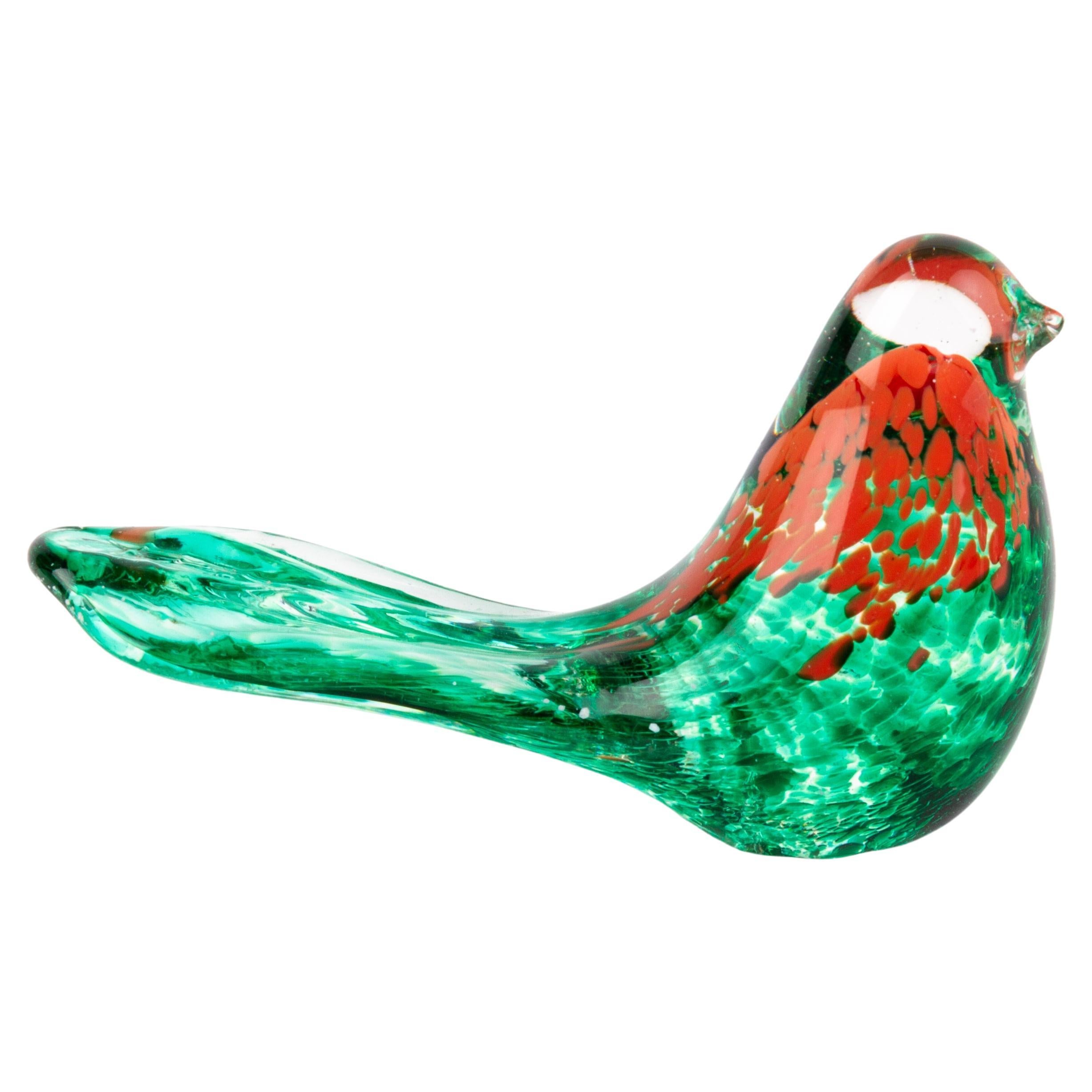 Avondale Glass Bird Sculpture Desk Paperweight For Sale at 1stDibs