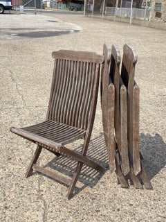 Chaises pliantes d'extérieur Avonlea Gardens en bois de teck pour jardin et extérieur - Lot de 4
