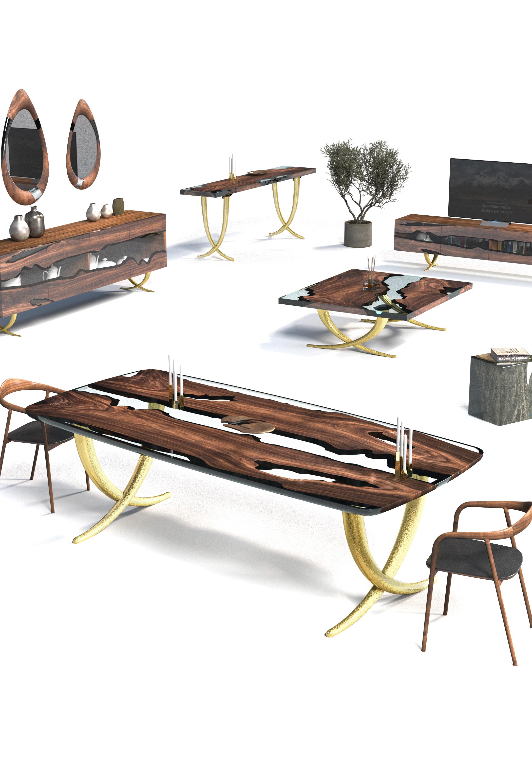 Avorio-Tisch: Tisch aus gehämmertem Aluminium, inspiriert von Elefanten-Schreibtisch im Angebot 9