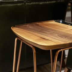 Mesa auxiliar Avorio de nogal y resina cristalina