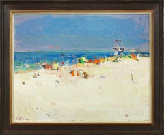 Vintage Summer at the Beach by Avraham Binder (1906-2001)
