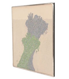 Avraham Inlender Abstrakte Malerei 51" x 41" Mid Century Modern Große Kunst 1970er