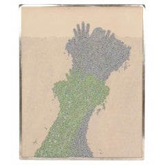 Avraham Inlender Abstrakte Malerei 51" x 41" Mid Century Modern Große Kunst 1970er