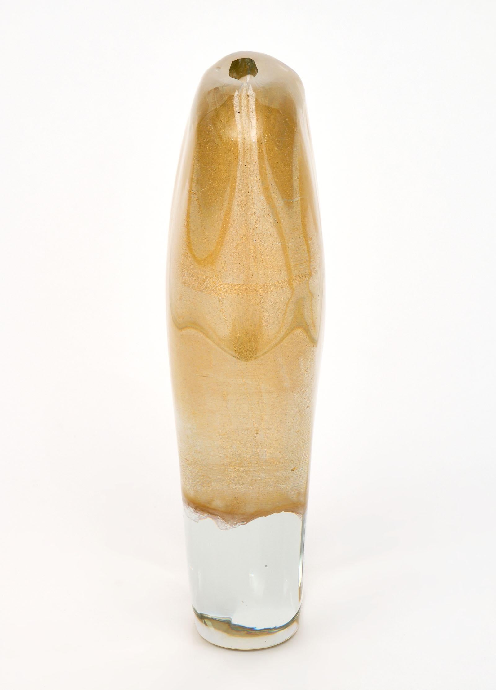 Avventurina Murano Glass Sommerso Vase In Excellent Condition In Austin, TX