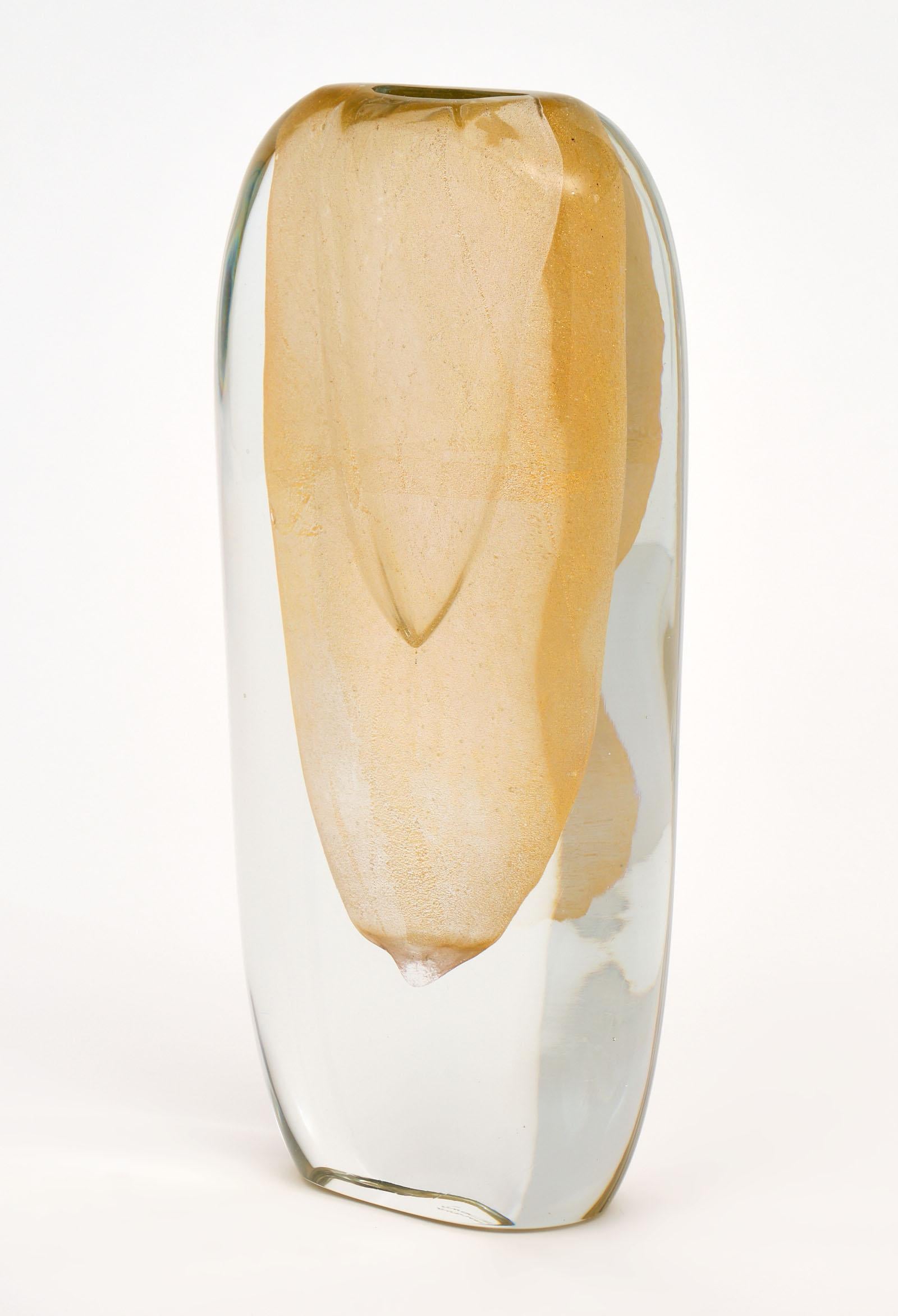 Contemporary Avventurina Murano Glass Sommerso Vase