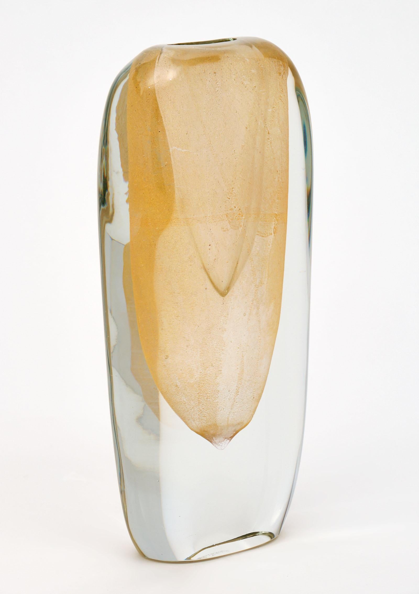Avventurina Murano Glass Sommerso Vase 1