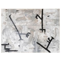 "Avvitamento" Diptych Mixed-Media Abstract Painting by Guendalina Dorata, 2018
