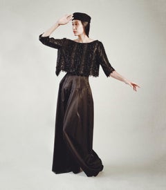 AW 1960 Christian Dior Haute Couture by Yves Saint Laurent Moiré Blouse