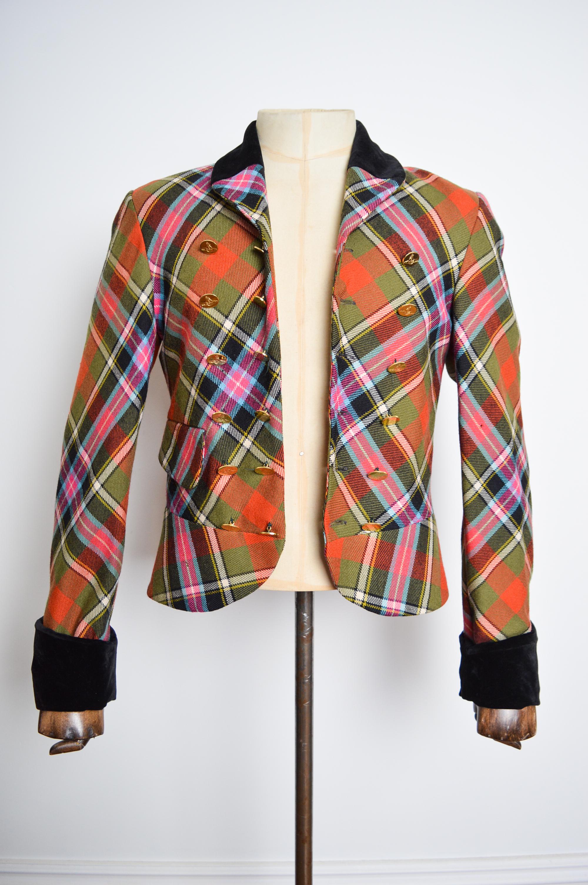 AW 1988 / 89 Vivienne Westwood Bruce of Kinnaird Tartan Mens Runway Jacket For Sale 2