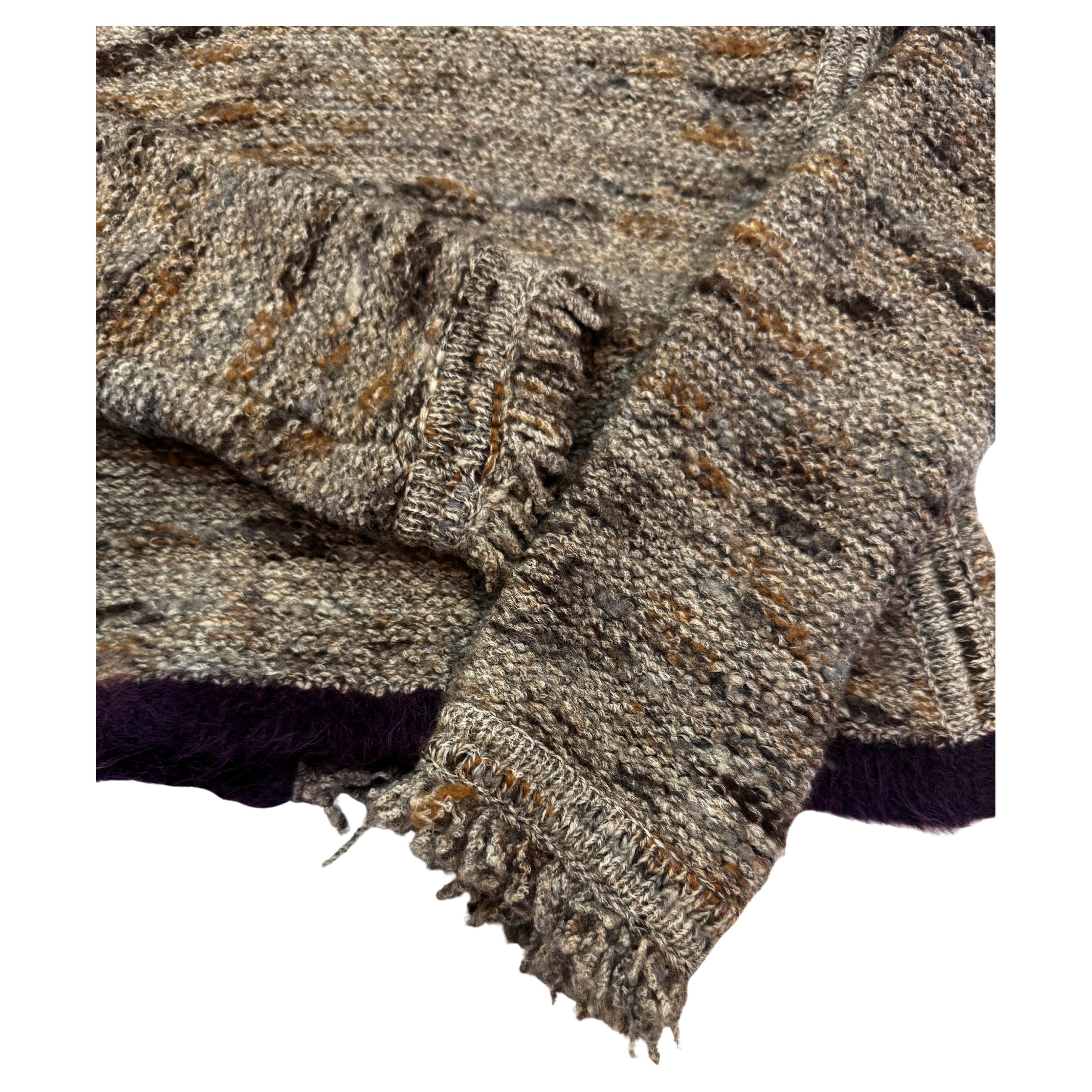 AW 1999 CHANEL Wool-Blend Cardigan Grey Brown FR36 In Excellent Condition For Sale In Bangkok, TH
