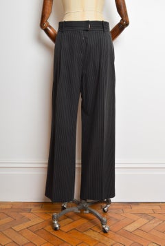 AW 2001 Yves Saint Laurent by Tom Ford Black Pinstriped Blazer Pant Trouser Suit