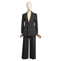 AW 2001 Yves Saint Laurent by Tom Ford Black Pinstriped Blazer Pant Trouser Suit