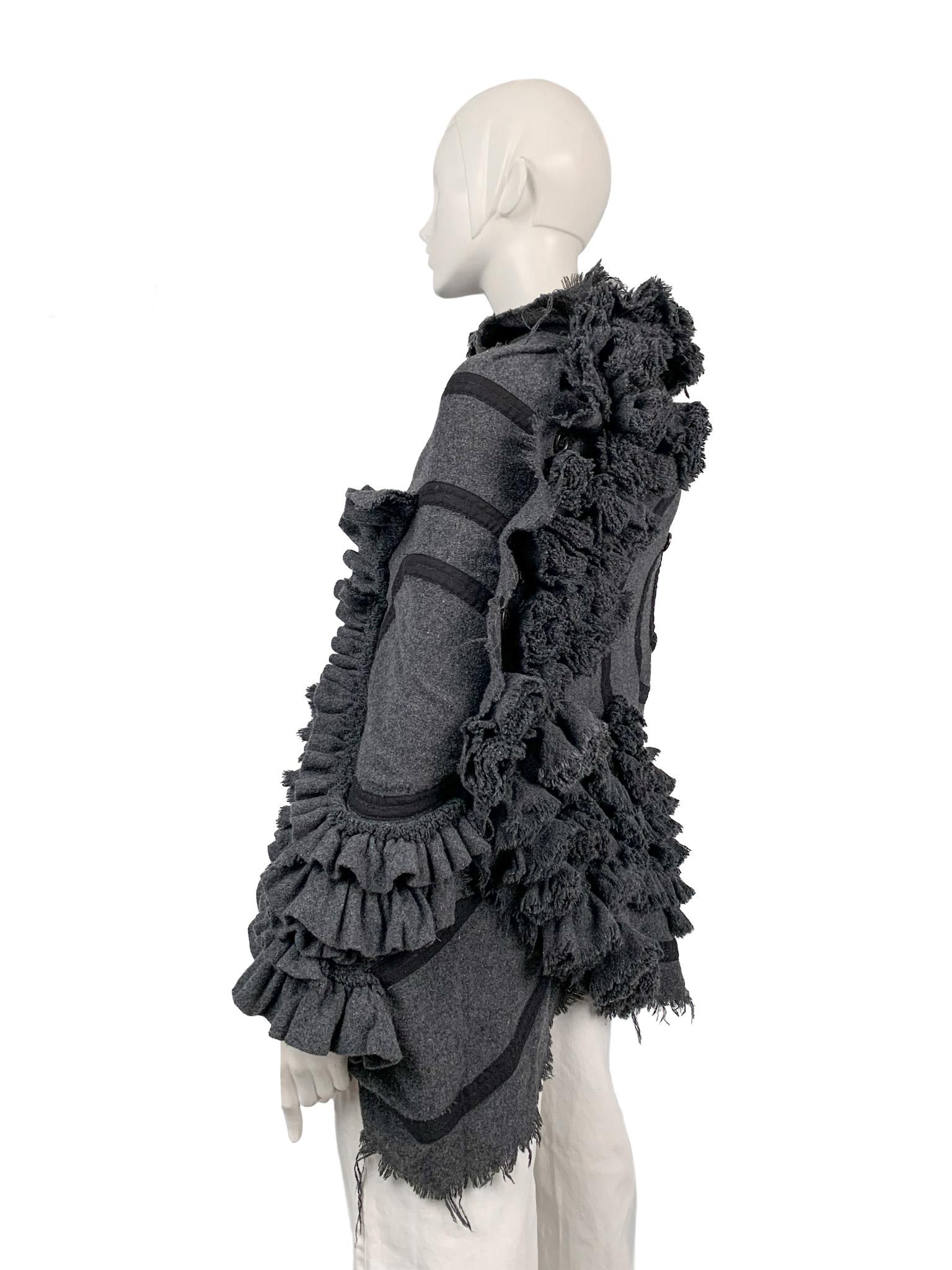 AW 2006 Tao Comme Des Garçons Deconstructed Ruffled Cape, Knitwear Piece 8