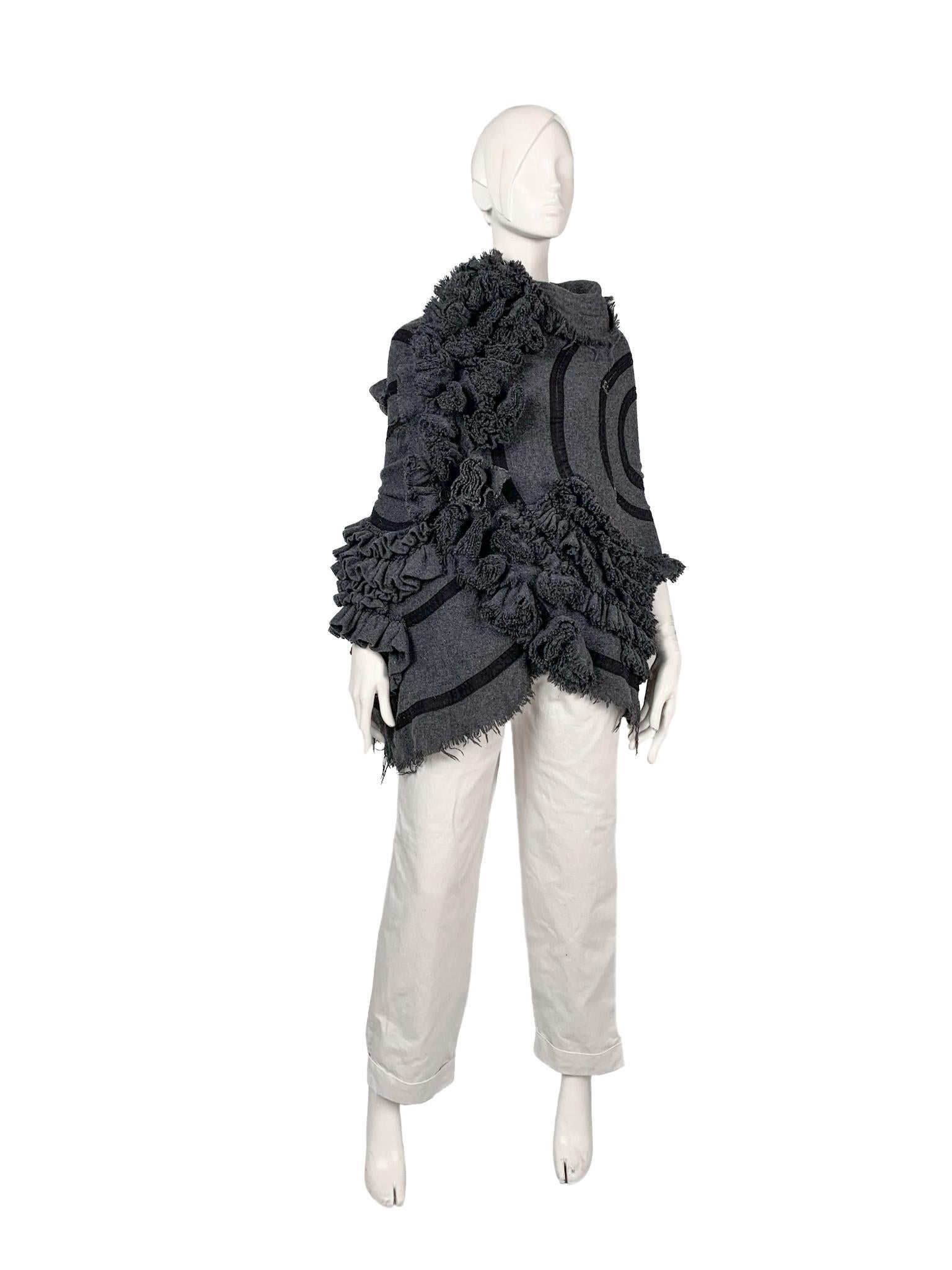 AW 2006 Tao Comme Des Garçons Deconstructed Ruffled Cape, Knitwear Piece 2