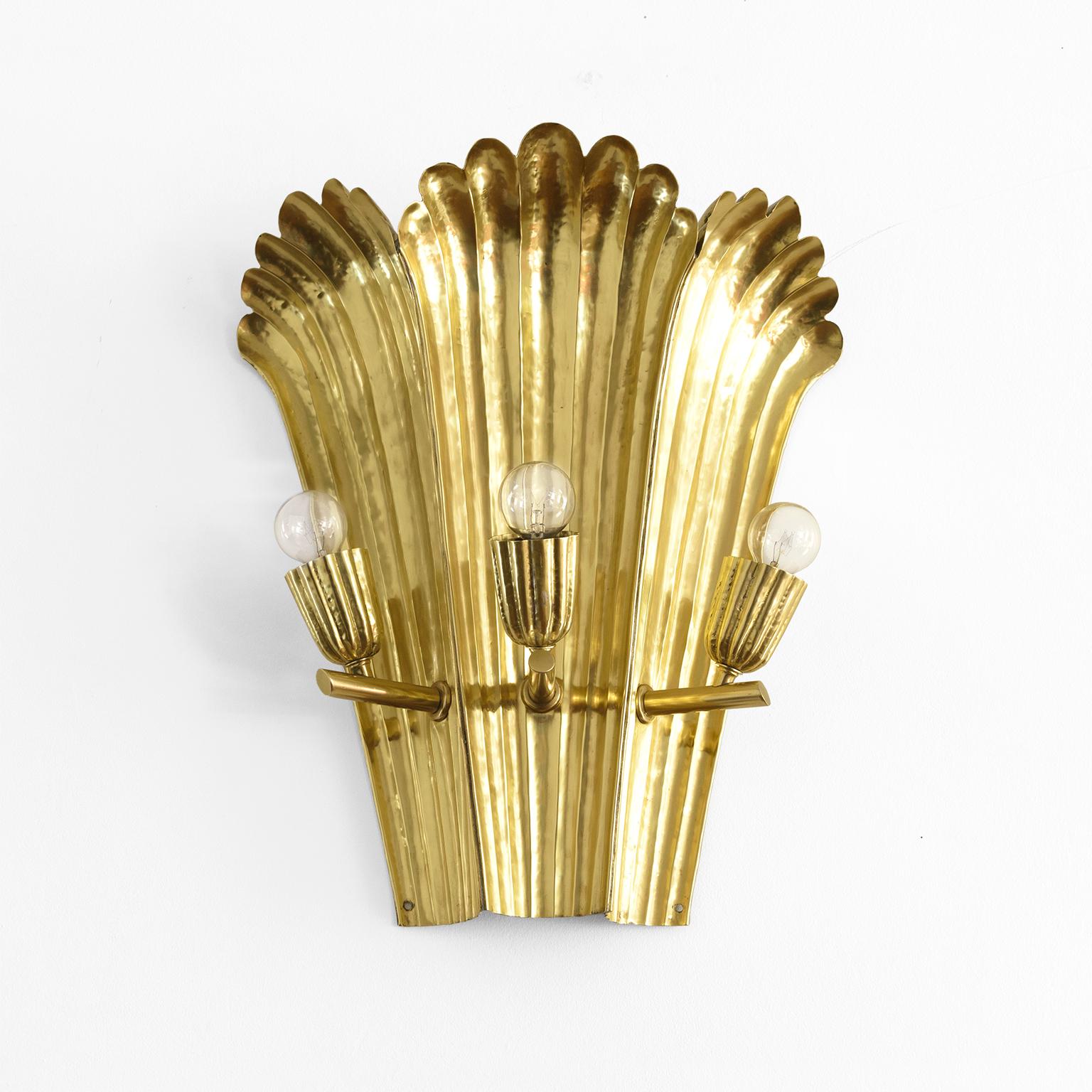 Polished a.W. Borgh Designed Swedish Grace Wall Sconces, Jonkoping, Scandinavian 'a' For Sale