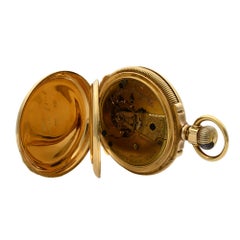 A.W. Co Waltham 14 Karat Yellow Gold circa 1890s Manual Wind Pocket Watch