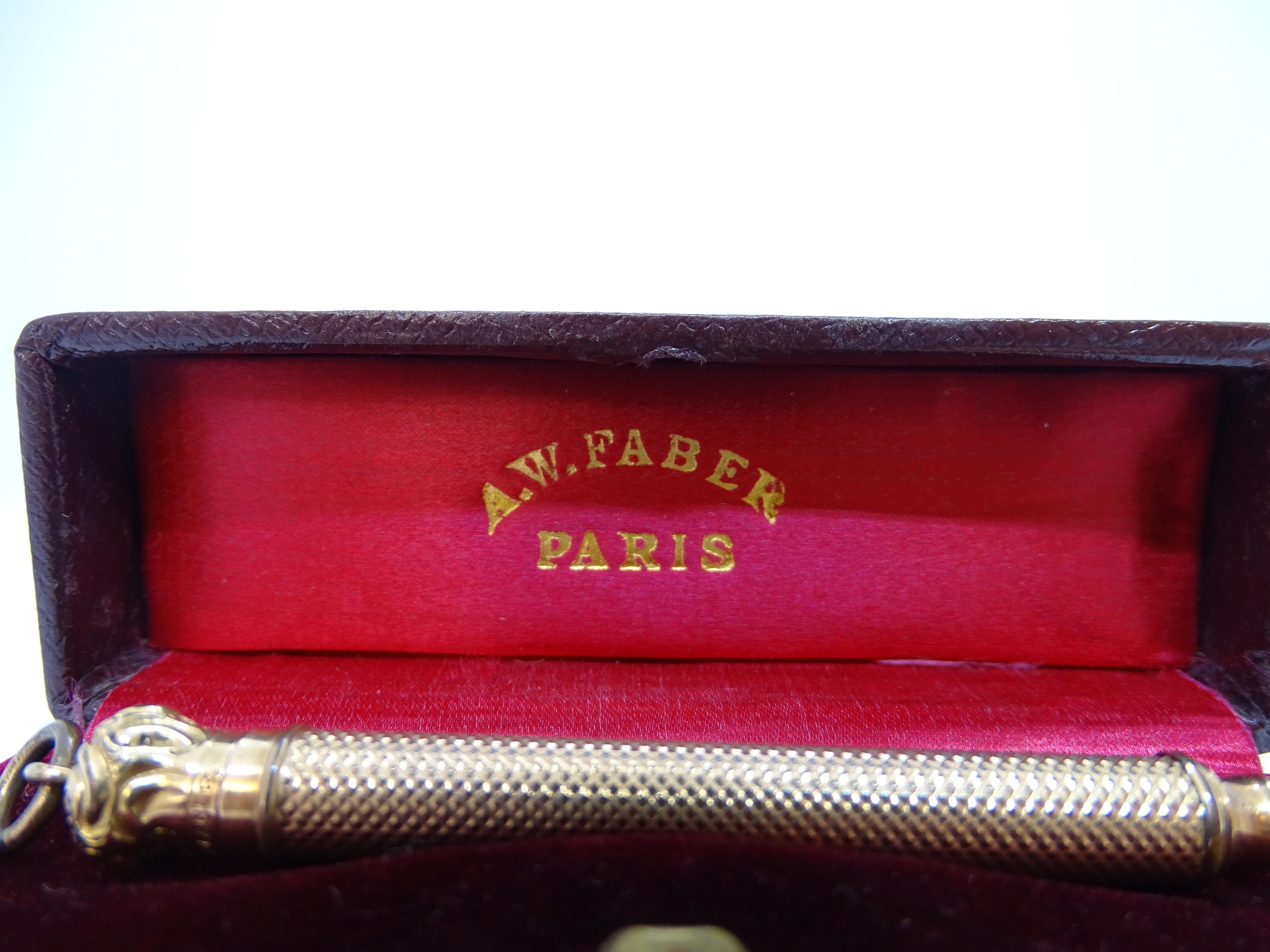 A.W. Porte-mine Faber-Castell or ou plaqué or, présenté dans son emballage d'origine. en vente 5