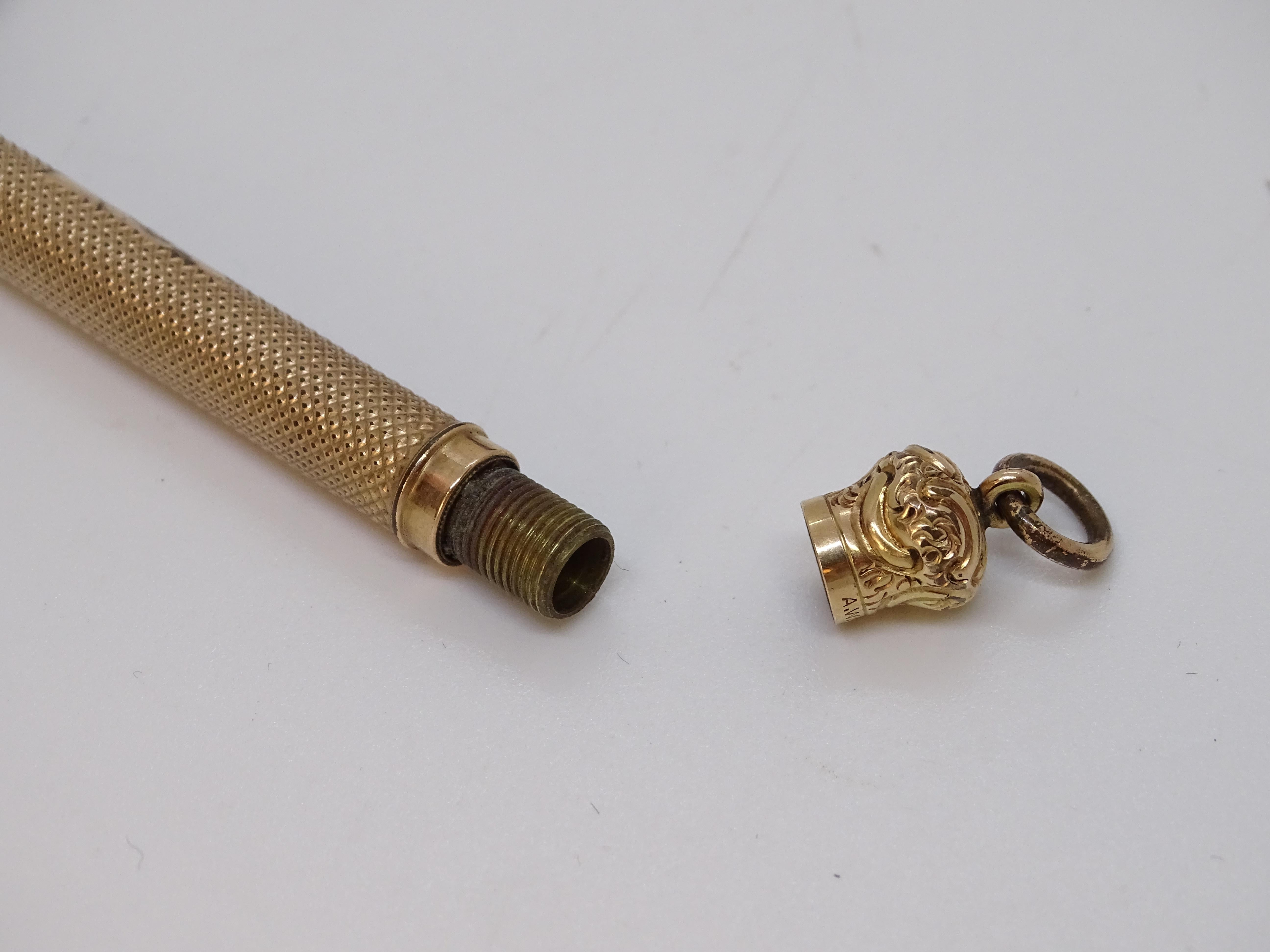 A.W. Porte-mine Faber-Castell or ou plaqué or, présenté dans son emballage d'origine. en vente 13