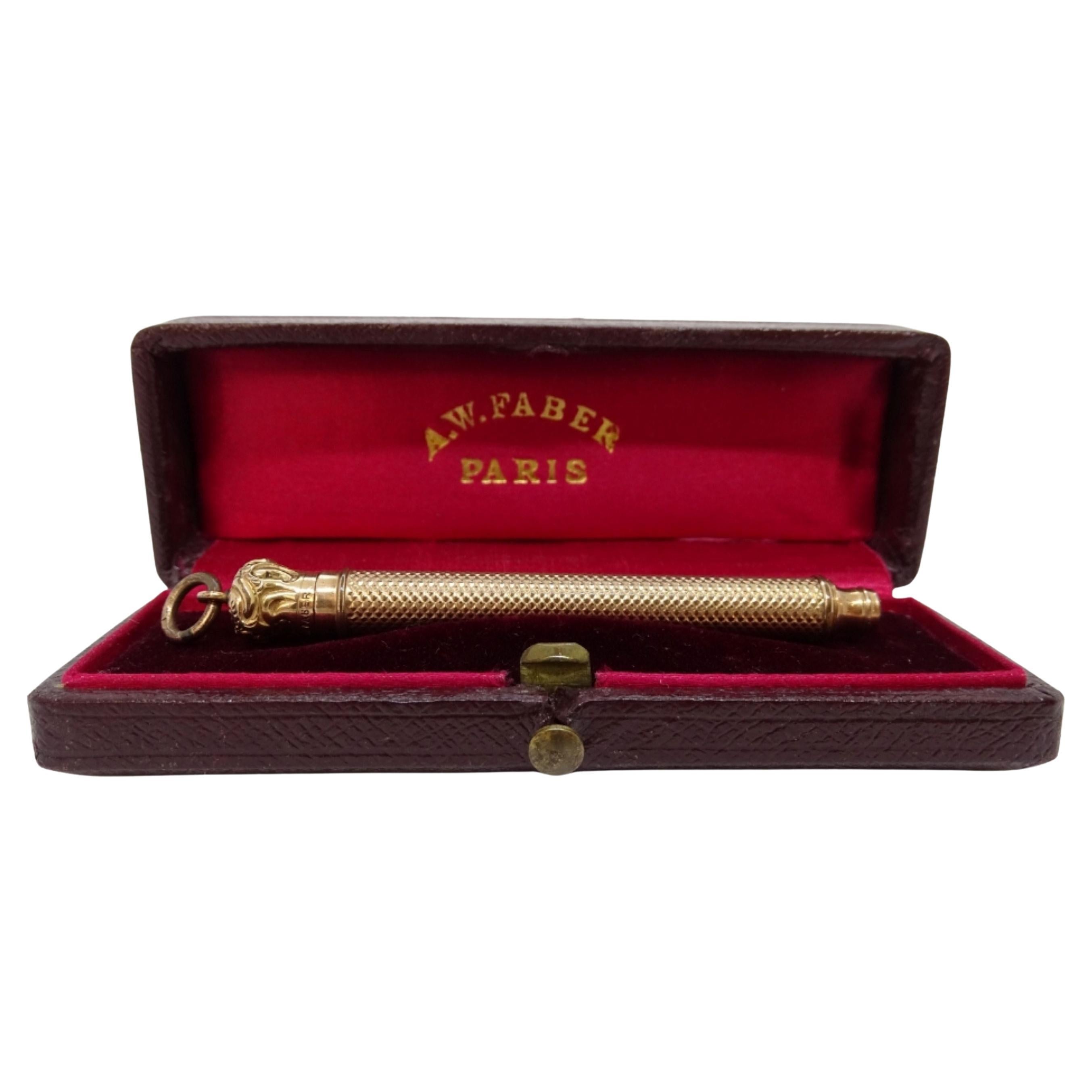 A.W. Porte-mine Faber-Castell or ou plaqué or, présenté dans son emballage d
origine. en vente